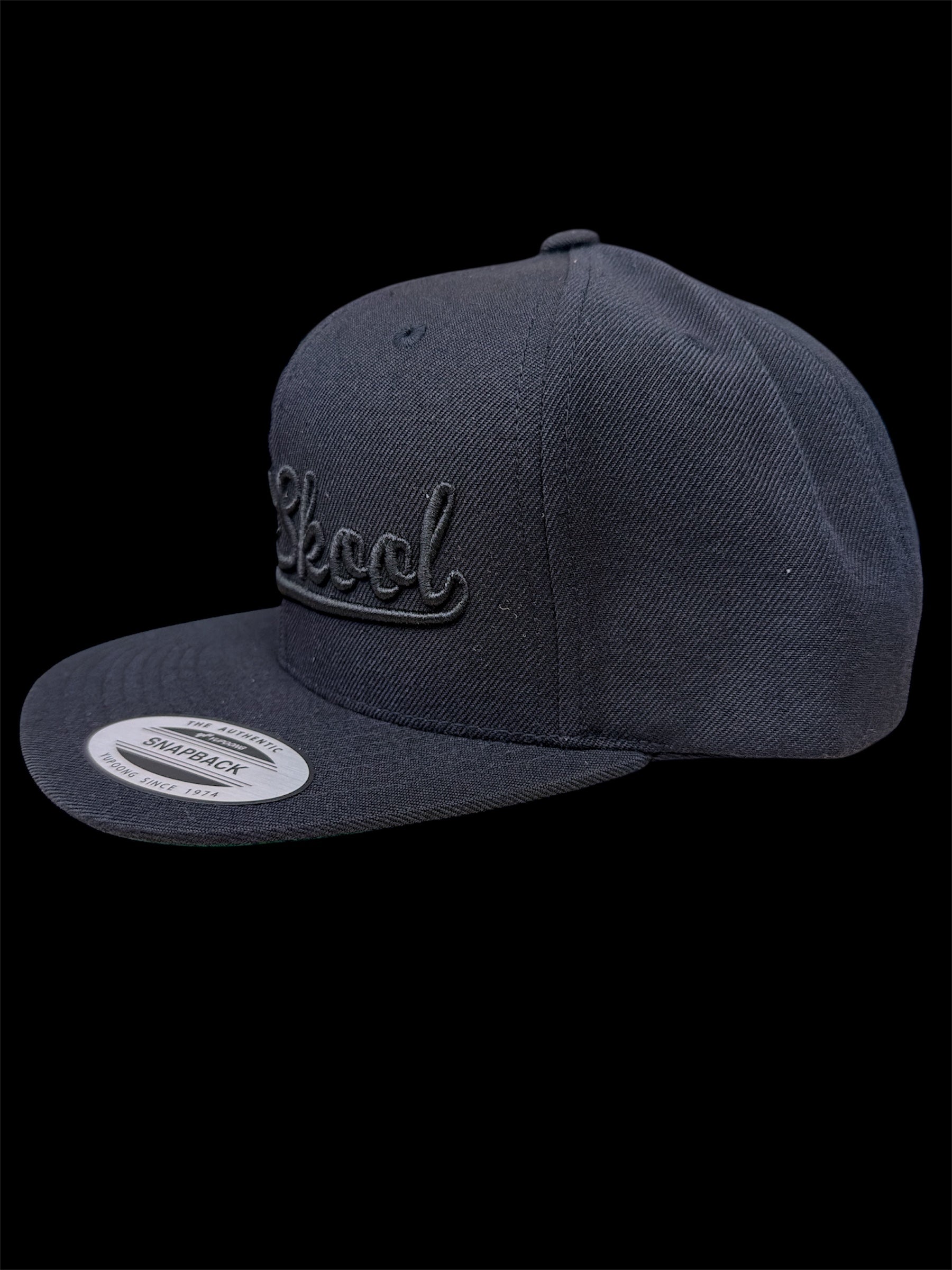 Black on Black Vintage Script Hat