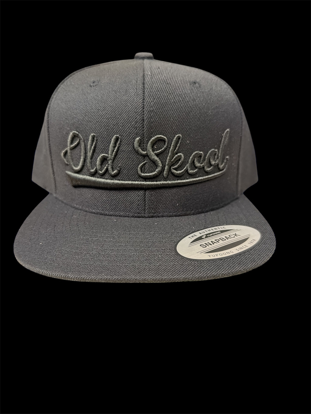 Black on Black Vintage Script Hat