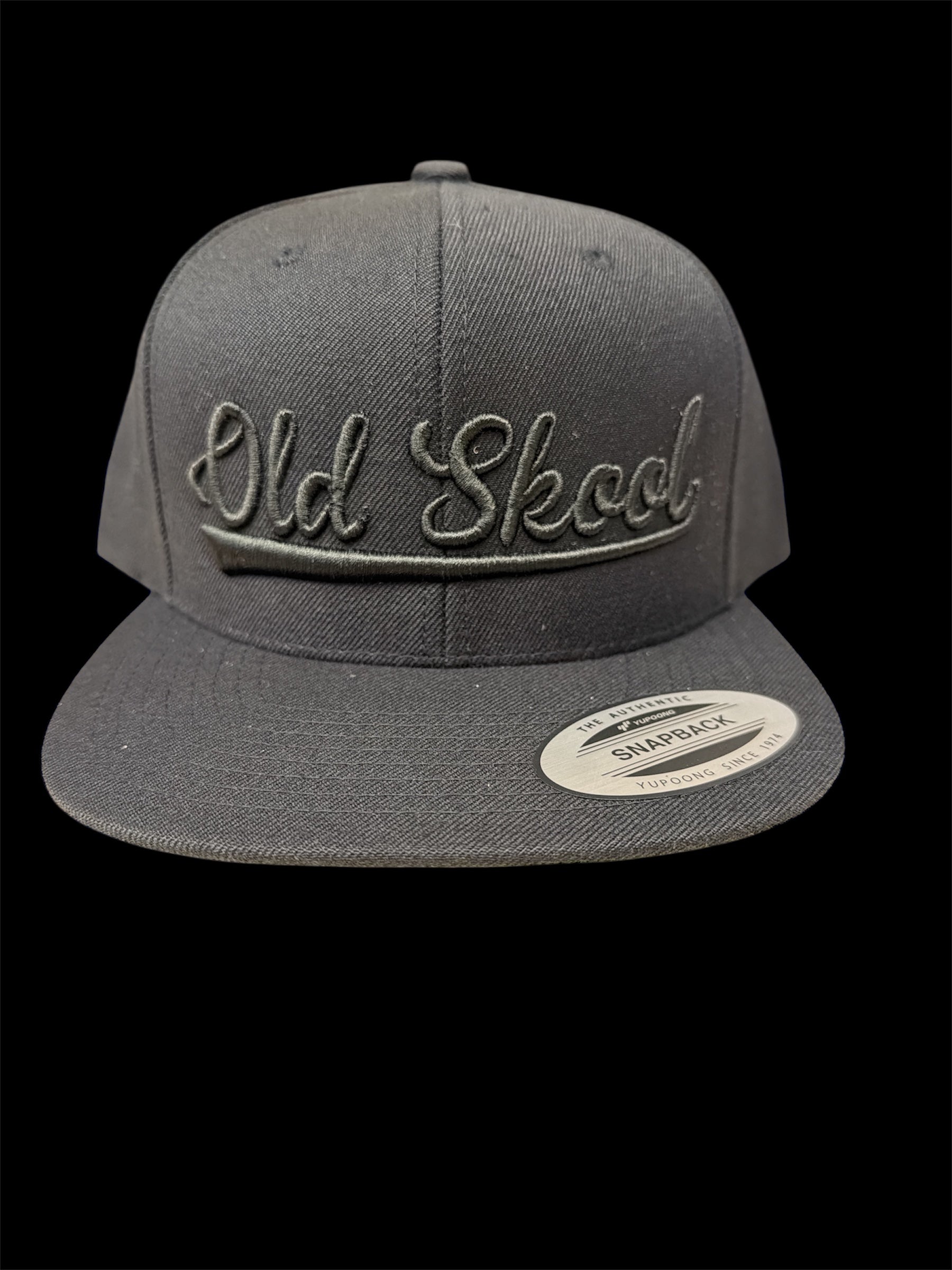 Black on Black Vintage Script Hat
