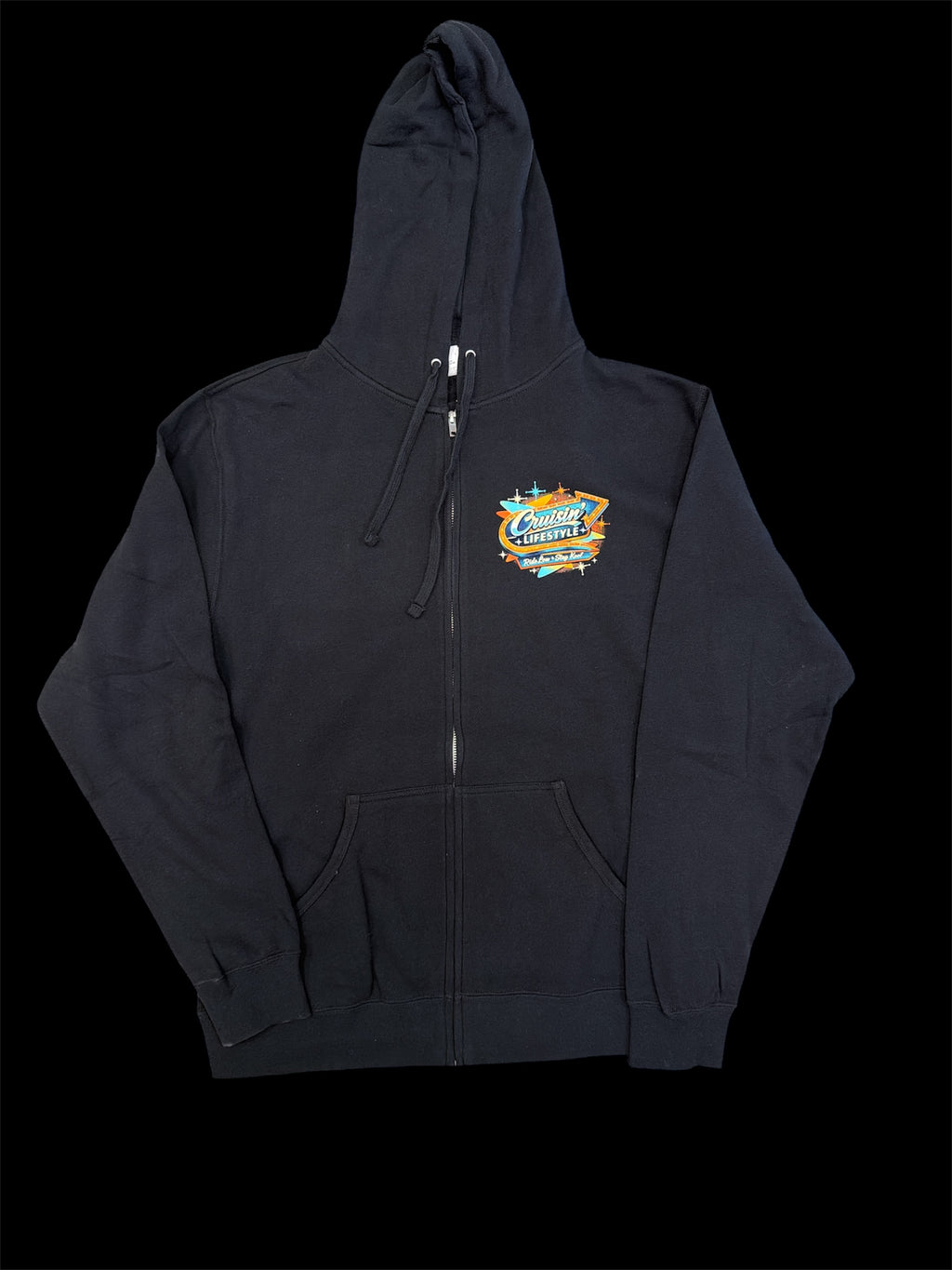 Cruisin Lifestyle Ride Low, Stay Kool Zip Up Hoodie