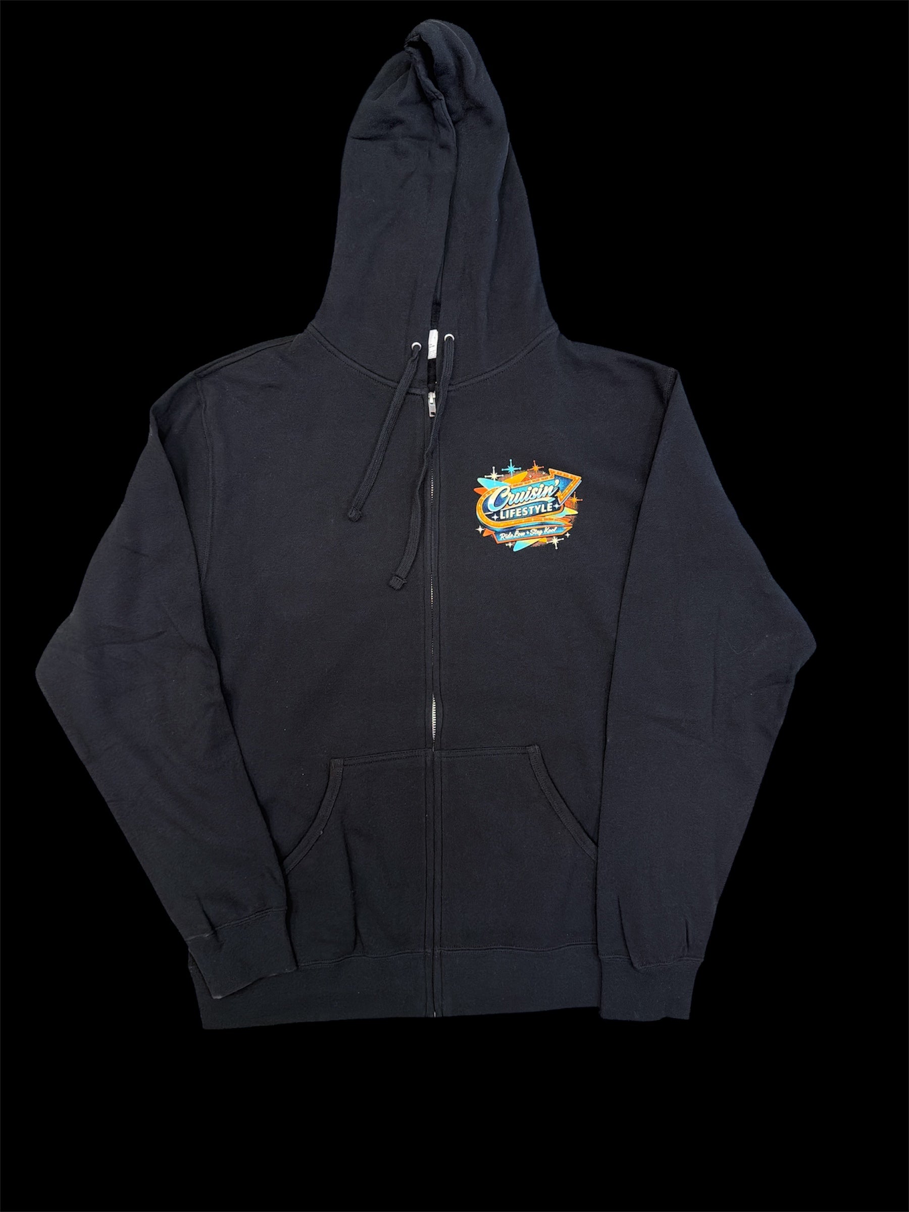 Cruisin Lifestyle Ride Low, Stay Kool Zip Up Hoodie