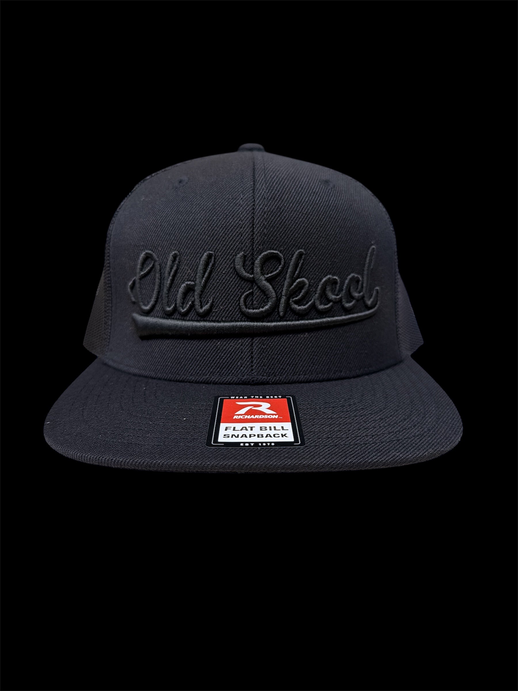 Black Vintage Script Hat