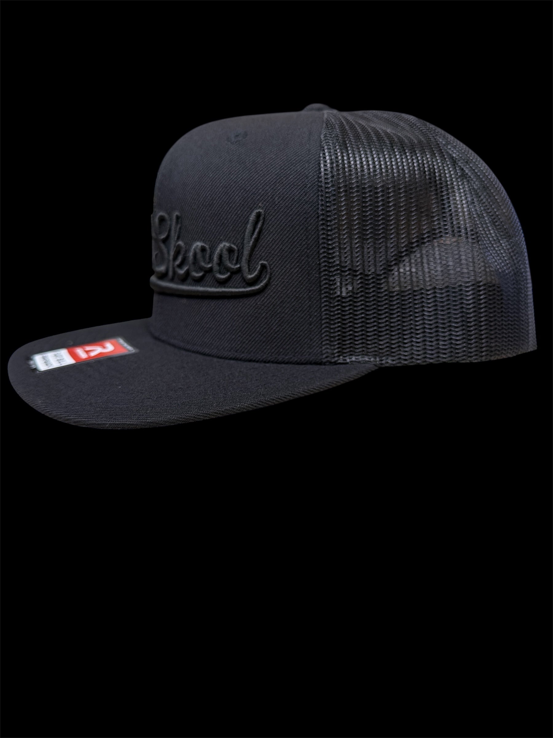 Black Vintage Script Hat