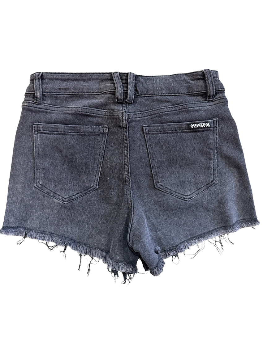 Black Denim Low Rise shorts