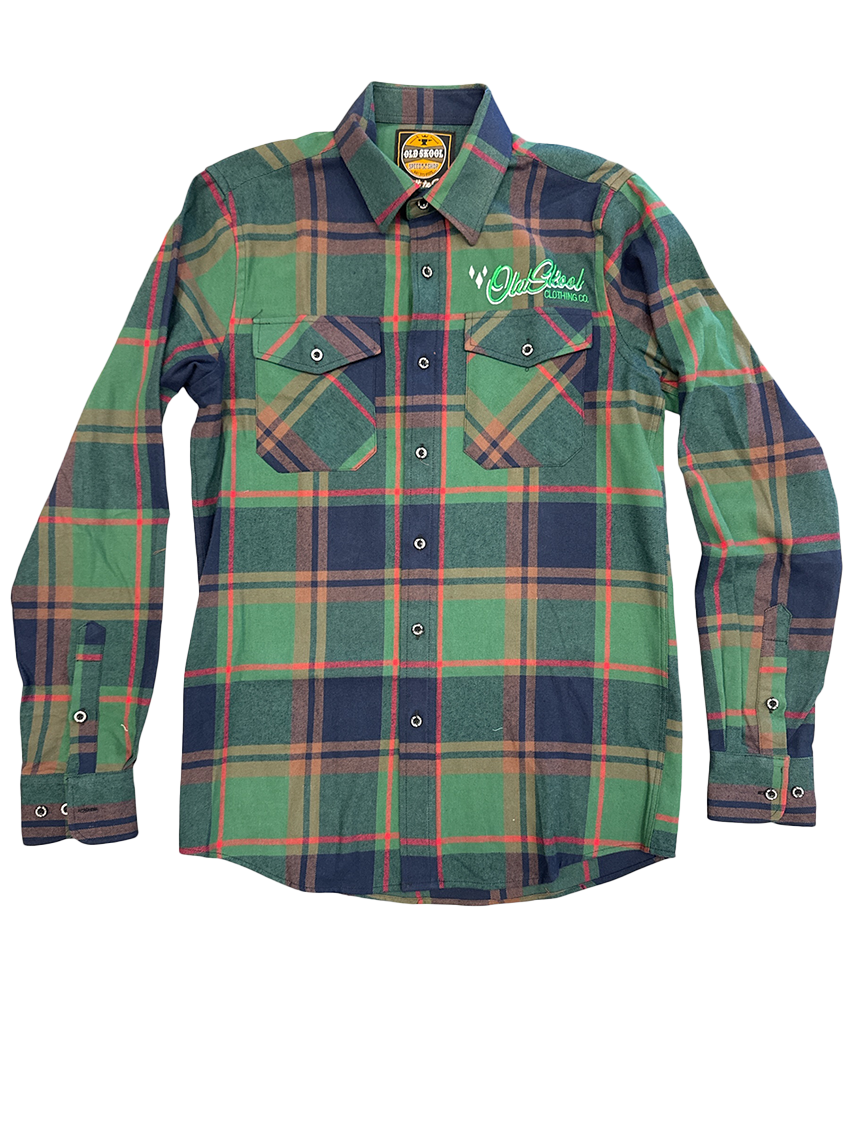 Green Script Flannel