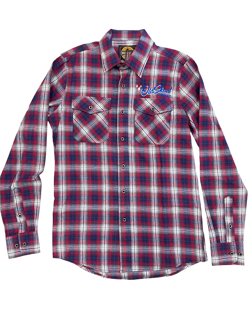 Red White Blue Script Flannel
