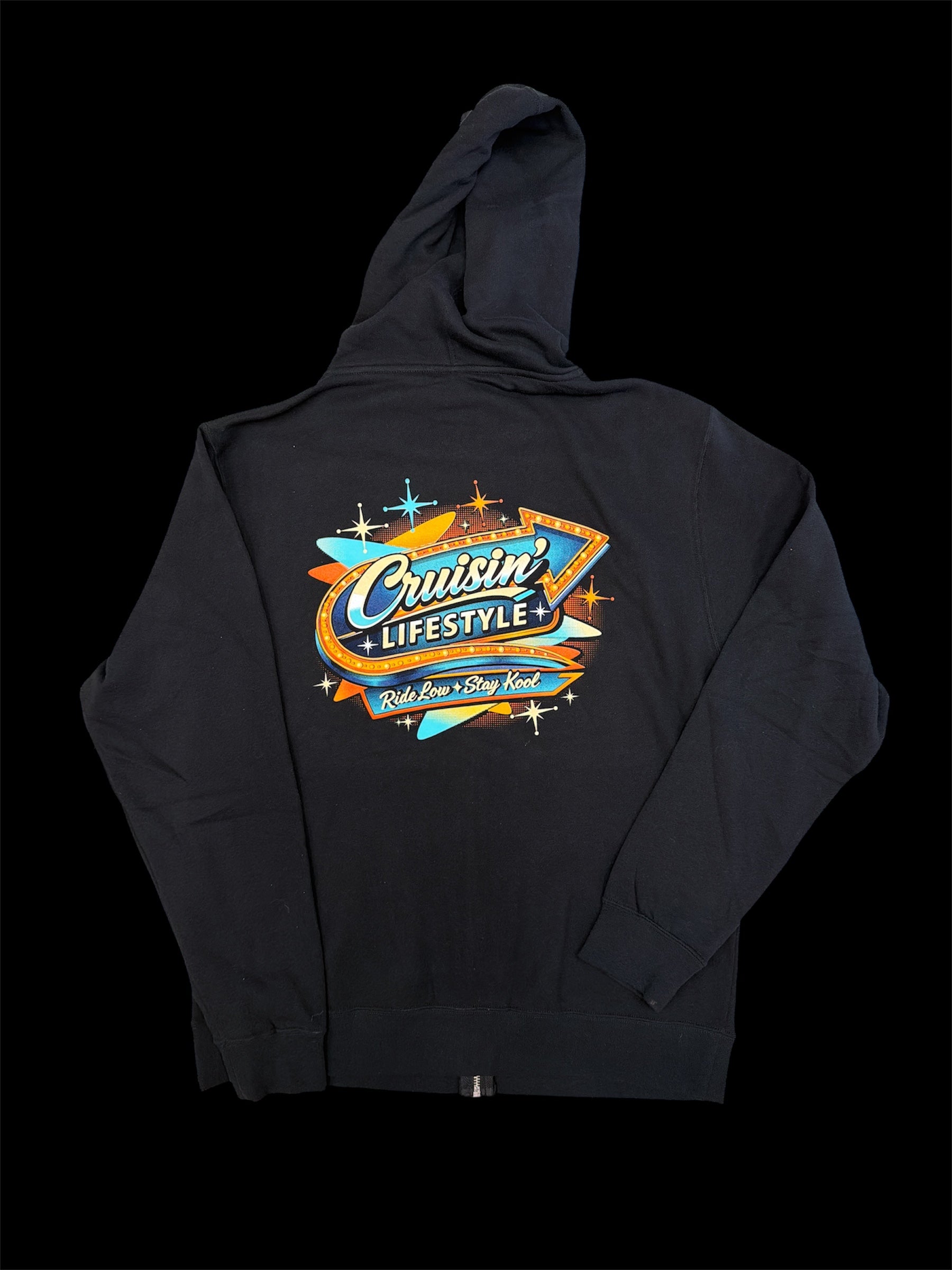 Cruisin Lifestyle Ride Low, Stay Kool Zip Up Hoodie