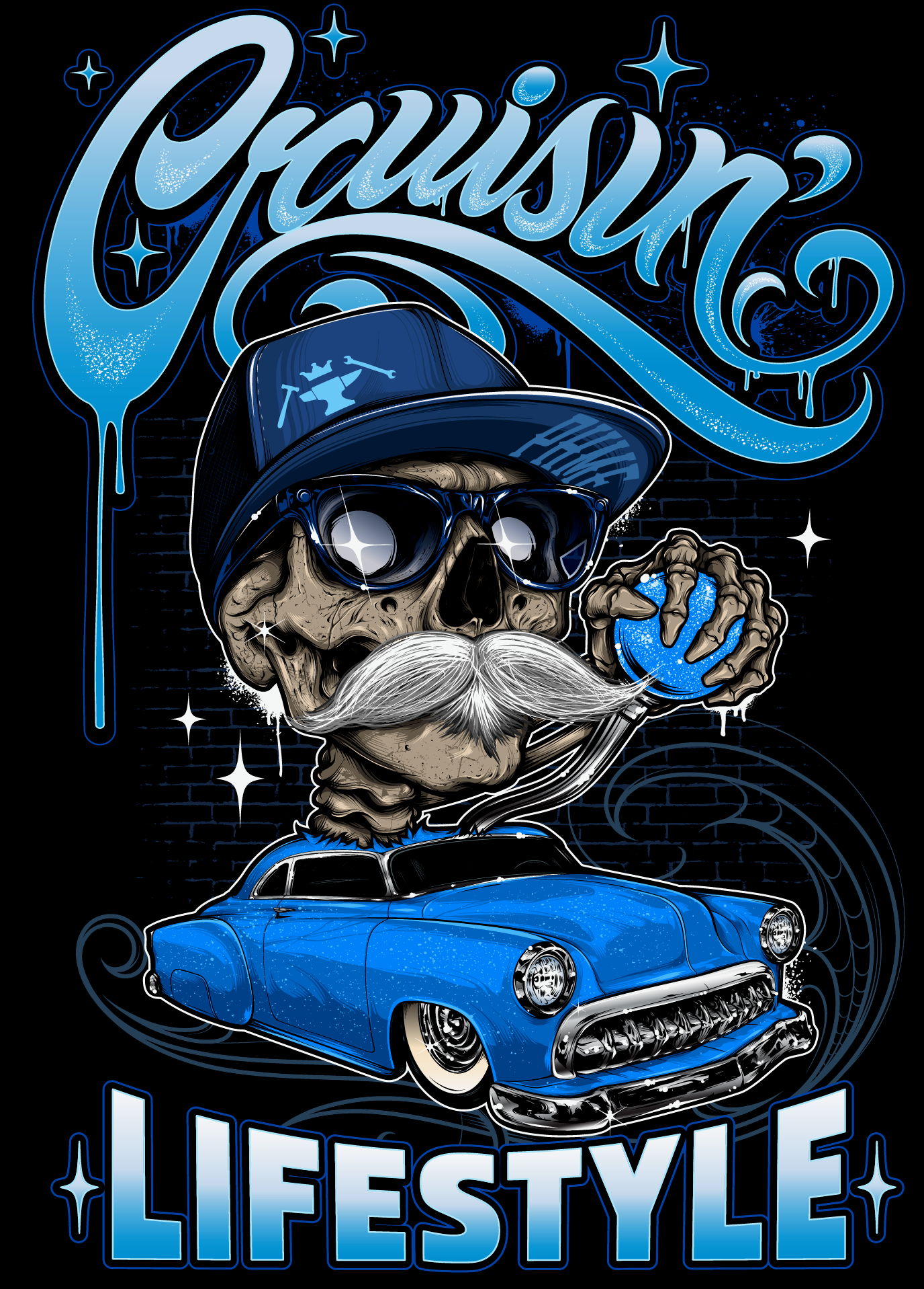 Cruisin Lifestyle Skull Tee