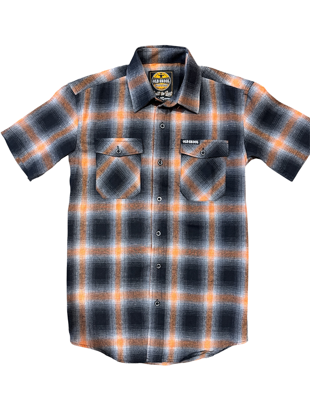 Orange Youth Short Sleve Flannel