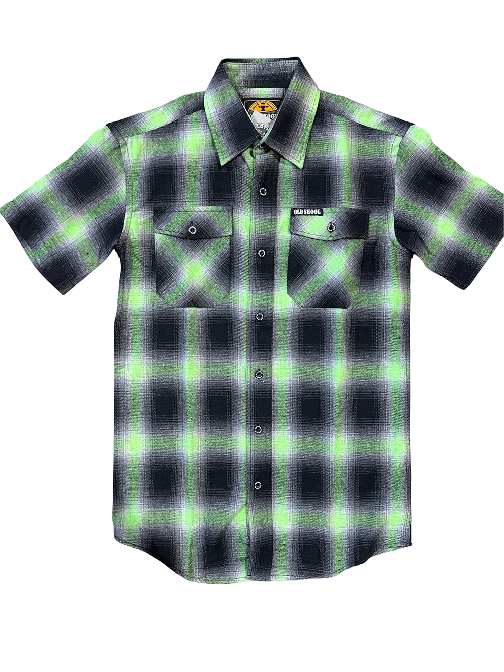 Green Youth Short Sleve Flannel
