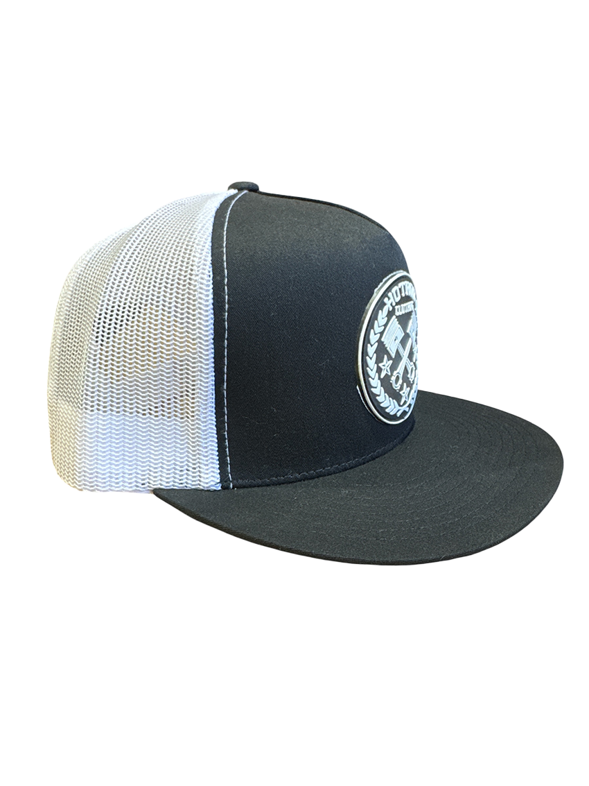 Black White Hotrod Clothing Patch Hat