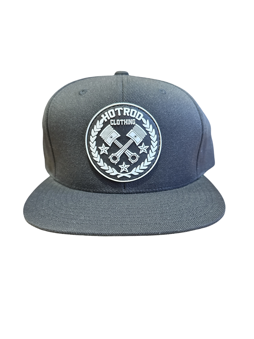 Black  Hotrod Clothing Patch Hat