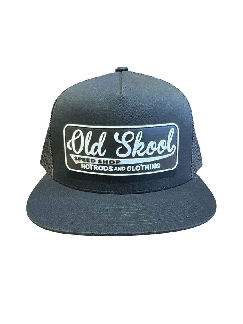 Black Old Skool Speedshop Patch Trucker Hat