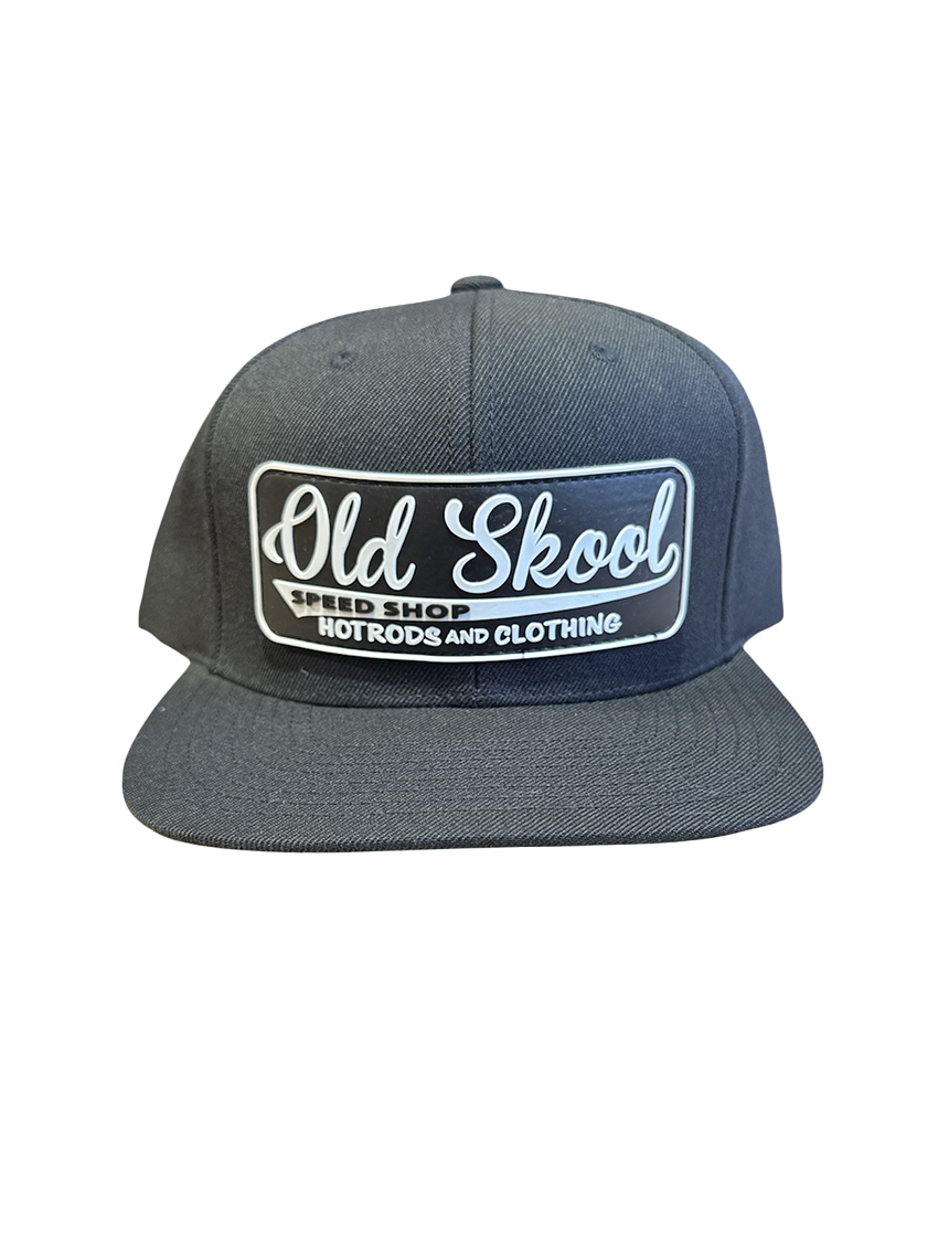 Black Old Skool Speedshop Patch Snapback Hat