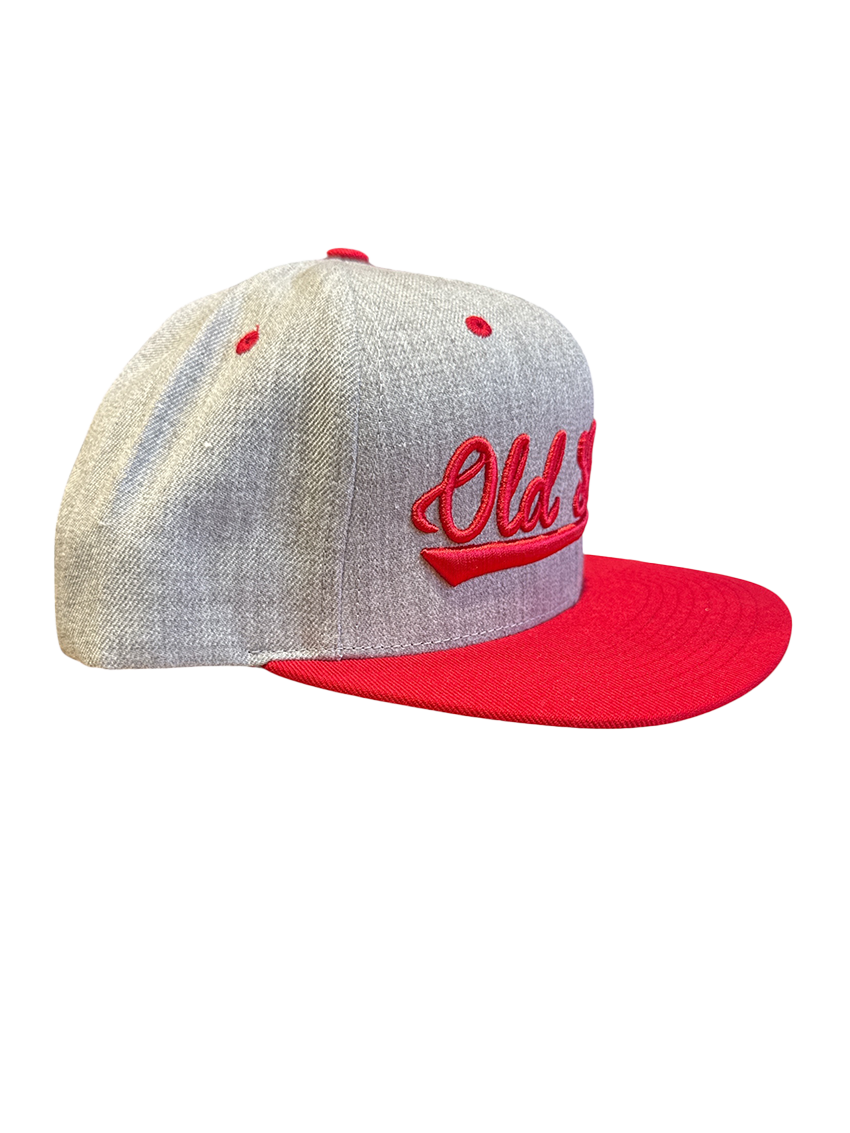 Grey Red Vintage Script Hat
