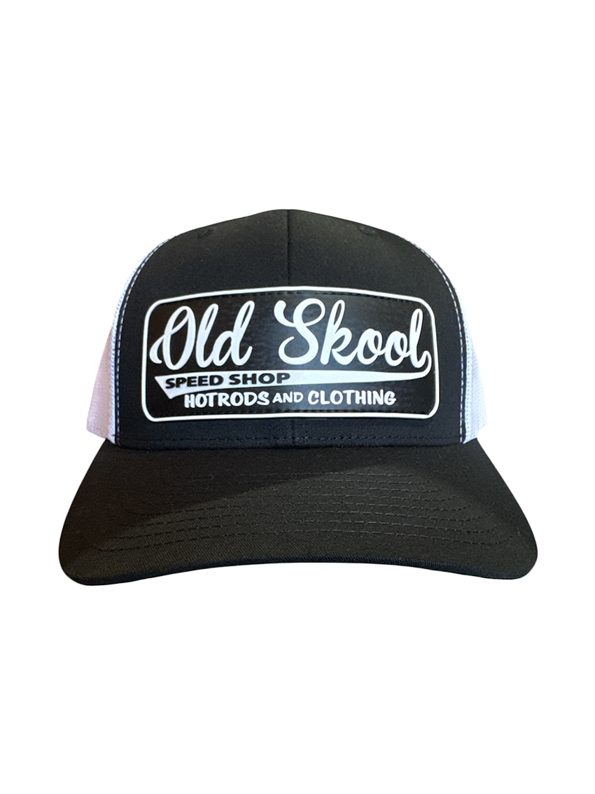 Black White Old Skool Speeshop Patch Hat