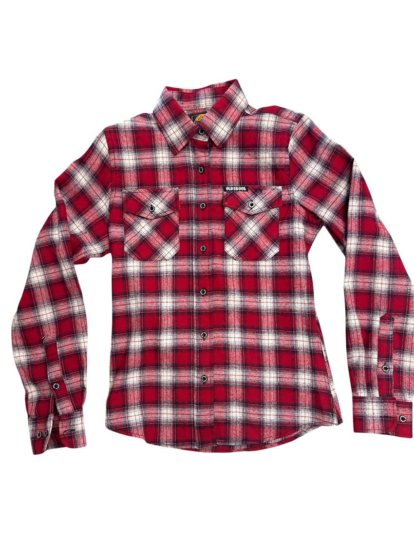 Women's Red and White Tag Flannel
