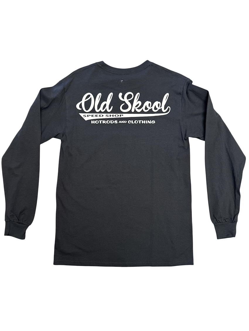 Black Vintage Script Long Sleeve