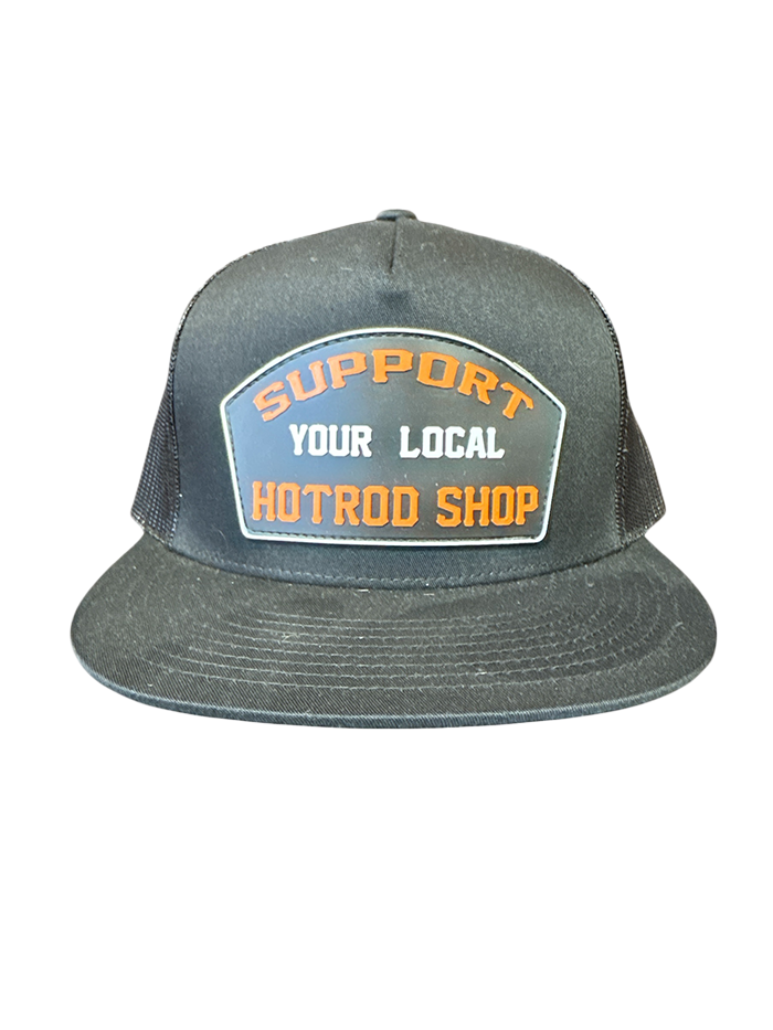 Black Support Your Local Hotrod Shop Patch Hat