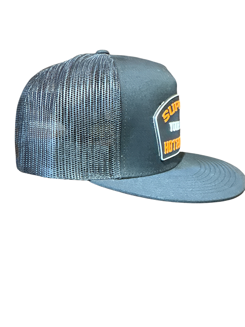Black Support Your Local Hotrod Shop Patch Hat